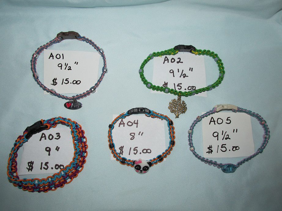 Dog necklaces with price tags